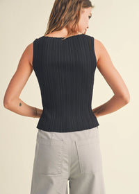 Sabine Ribbed Tank - Black