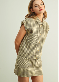 Thais Mini Skirt - Tan & Brown
