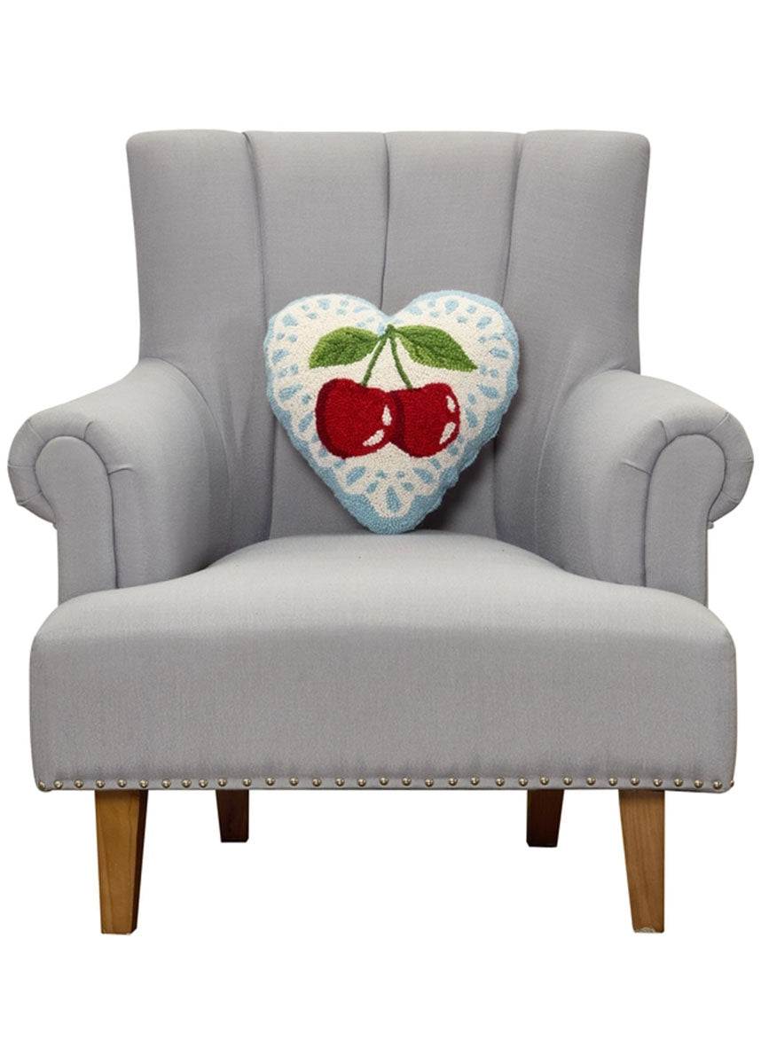 Cherry Heart Hook Pillow