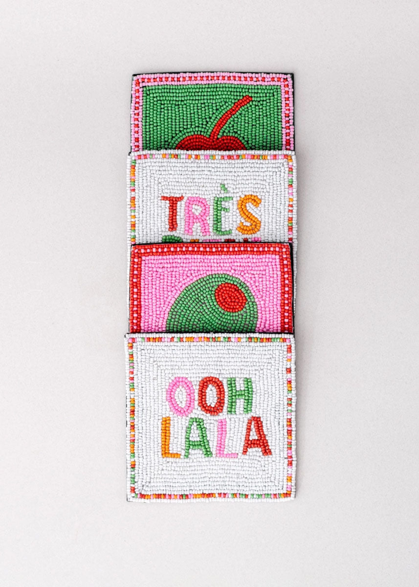 Beaded Cocktail Coasters (Set of 4)