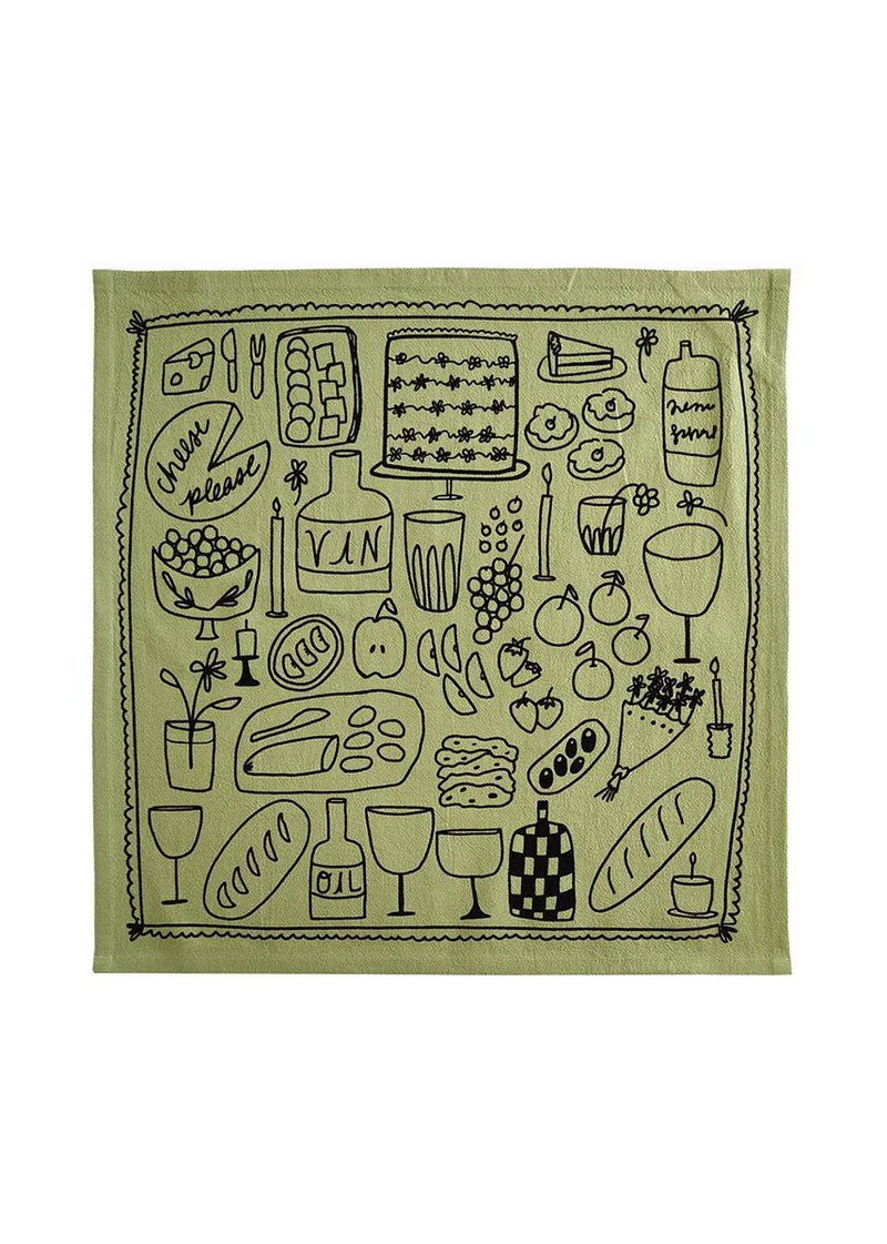 Picnic Tea Towel - Sage Green