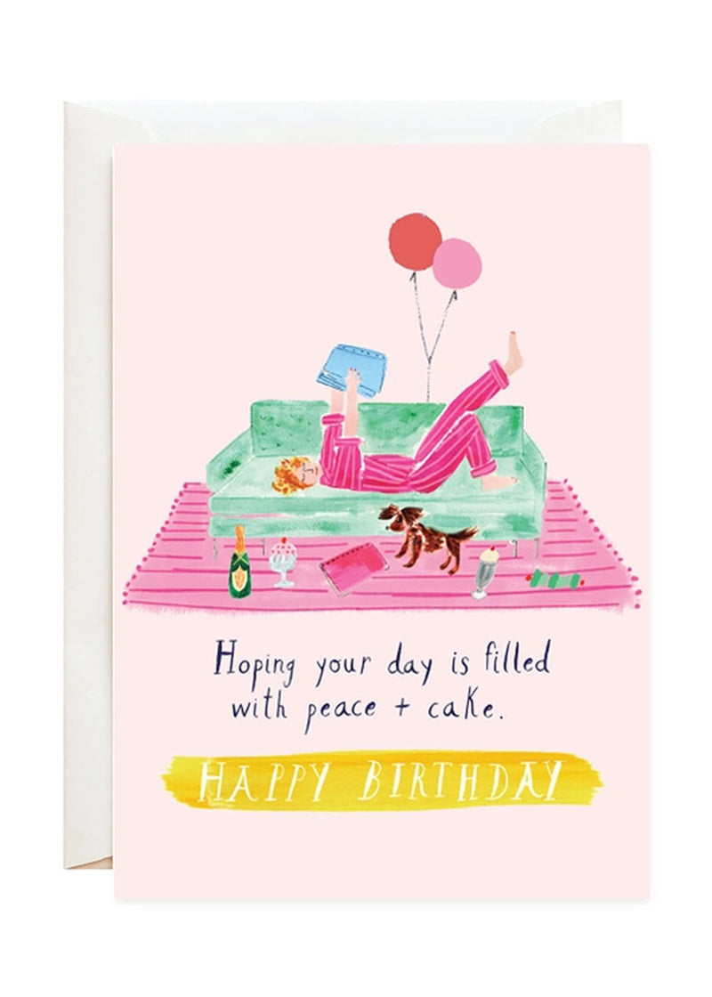 Peace + Cake Birthday Card