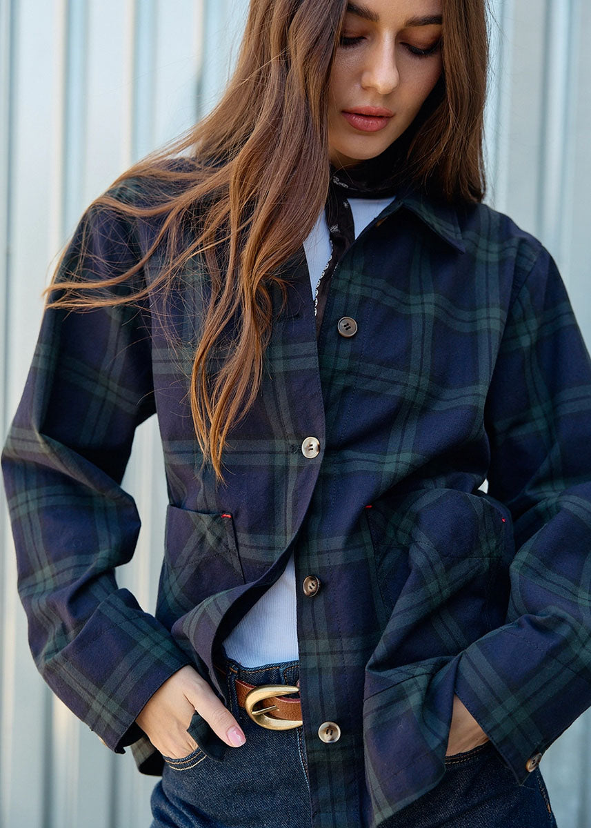 Robyn Plaid Jacket - Green Plaid