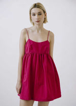 Betsy Pearl Strap Mini Dress - Fuschia