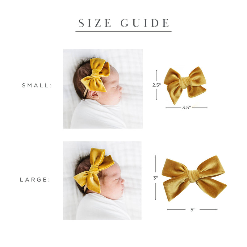 Small Velvet Bow Headband - Latte