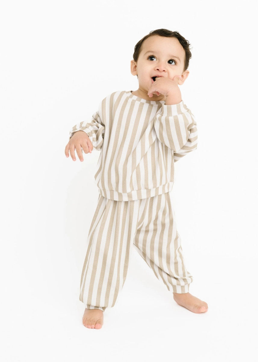 Stripe Sweatsuit Set - Olive