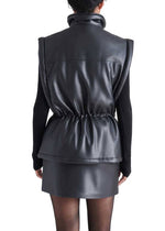 Celestina Faux Leather Vest - Black