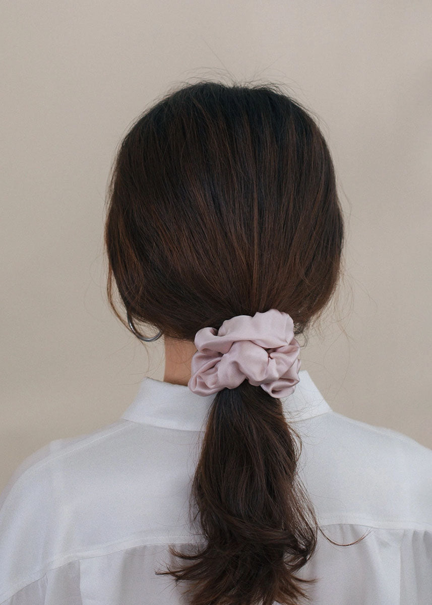 Silken Hair Scrunchie - Pale Rose
