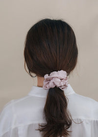 Silken Hair Scrunchie - Pale Rose