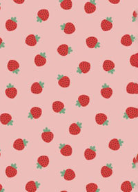 Kids Short John Pajama Set In HannaSoft™ - Mini Strawberry