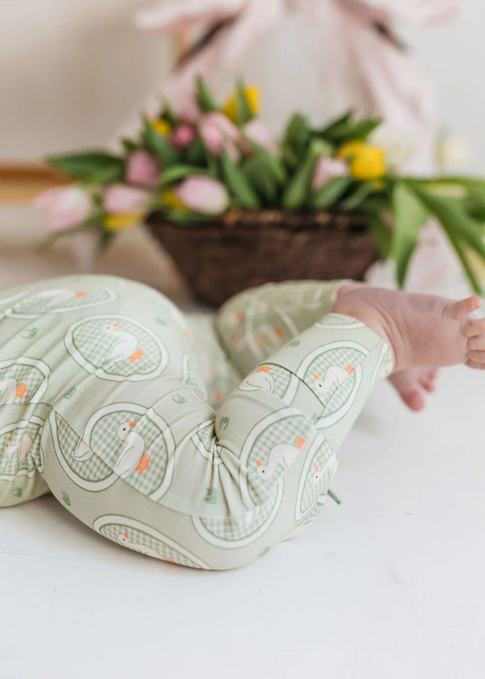 Green Little Goose Zipper Romper