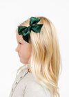 Large Satin Bow Clips (3 Pack) - Ruby