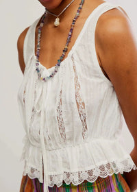 Alana Lace Tank - Clean Ivory