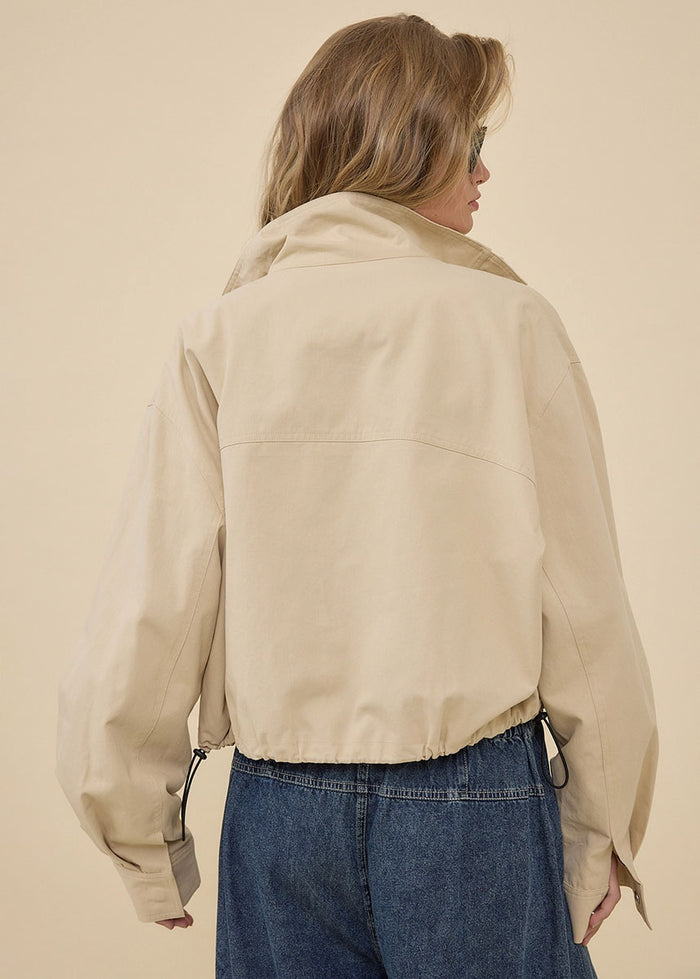 Jules Zip Up Jacket - Light Beige