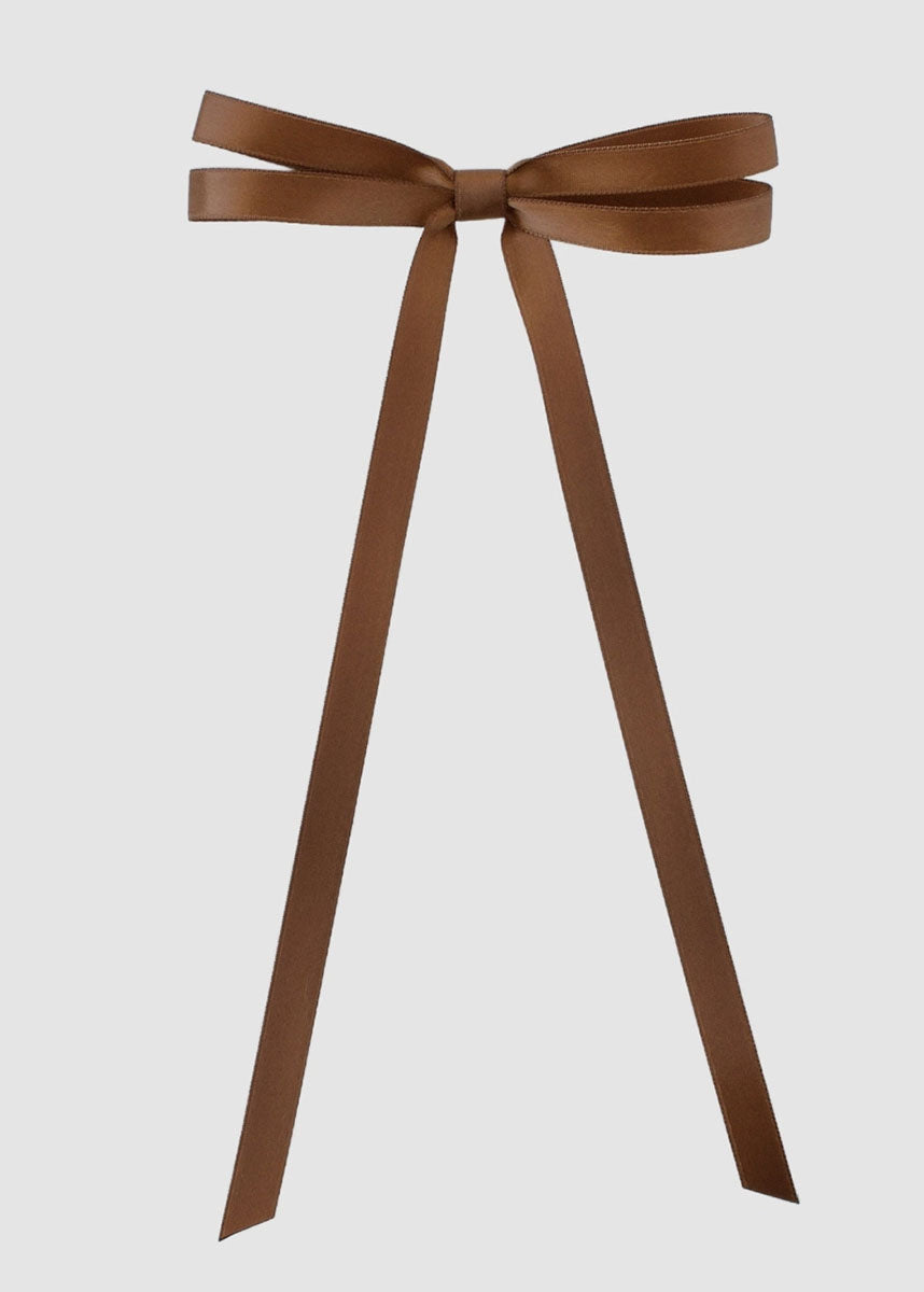 Olivia Satin Bow - Coffee