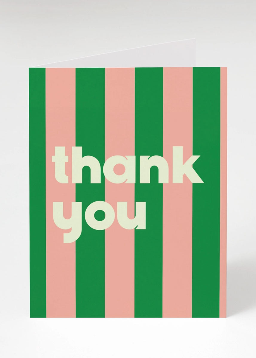 Green Stripe Thank You Card