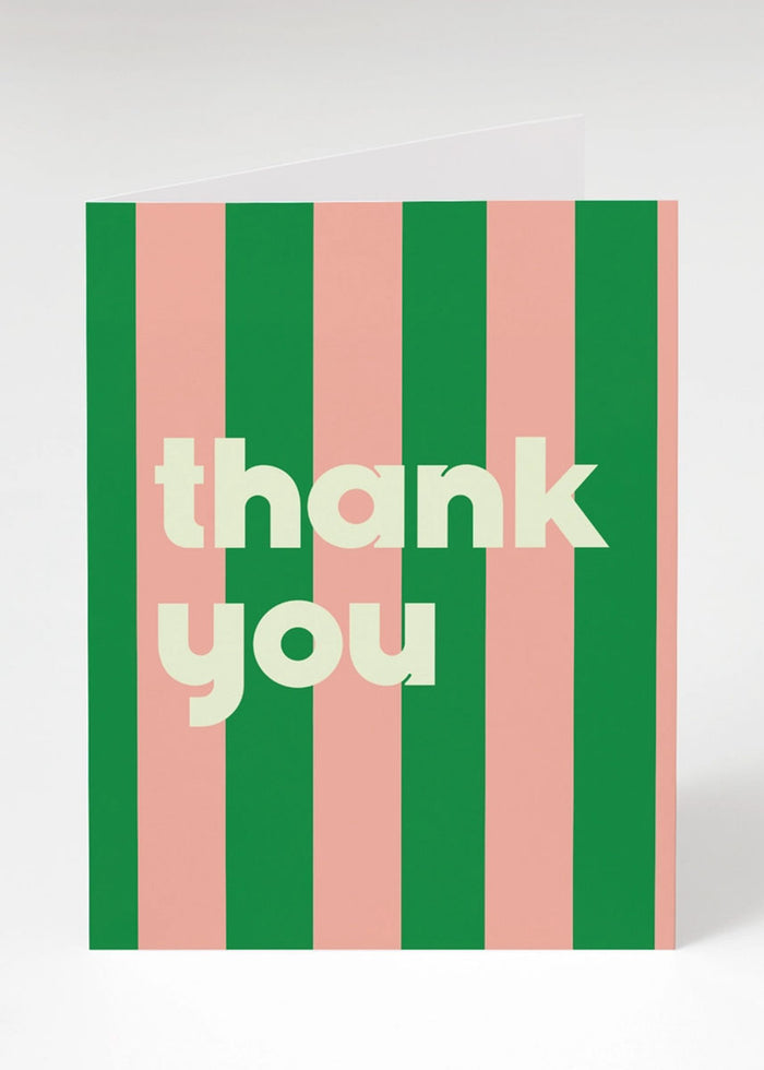 Green Stripe Thank You Card