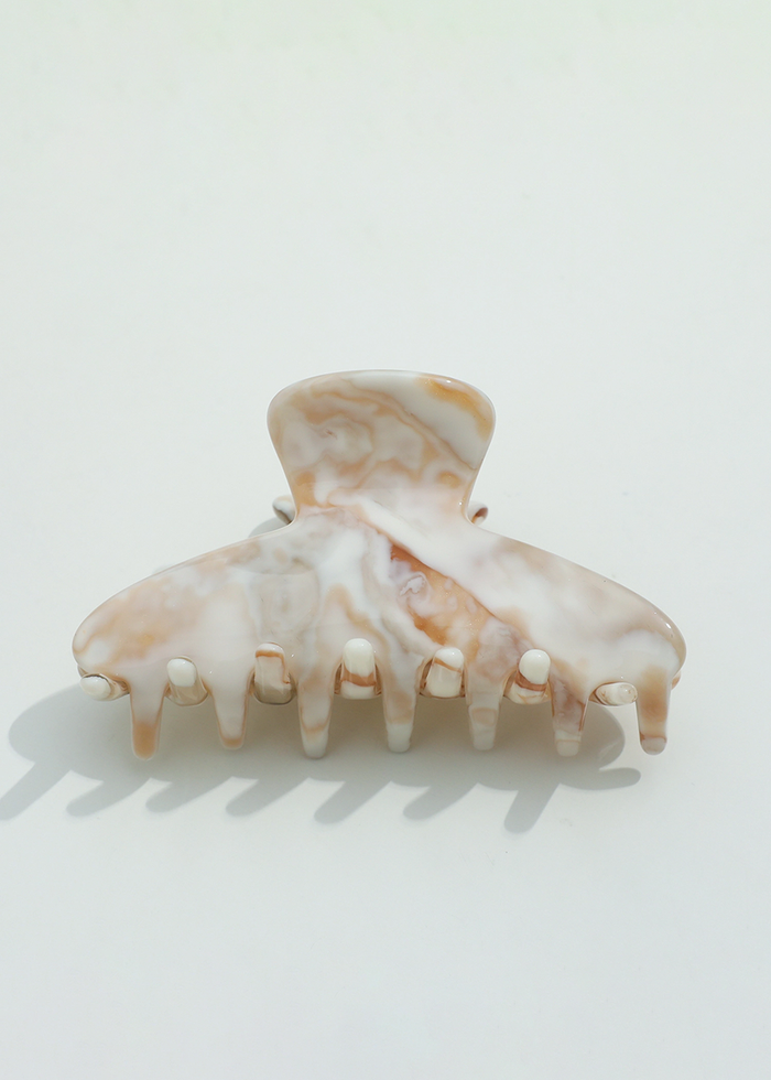 White Marble Claw Clips