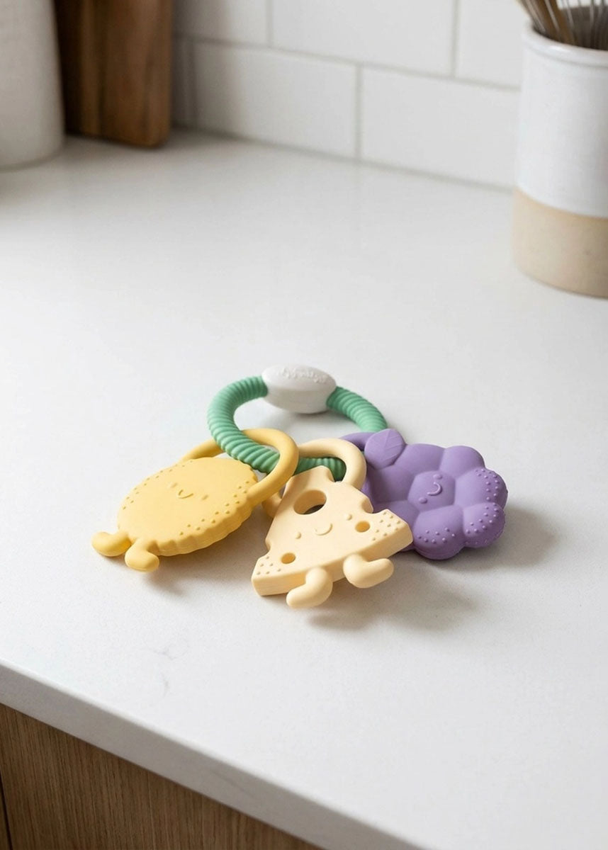 Multi-Textured Silicone Teether - Charcuterie