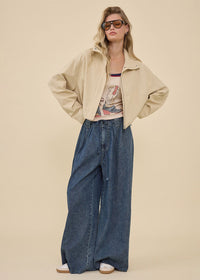 Jules Zip Up Jacket - Light Beige