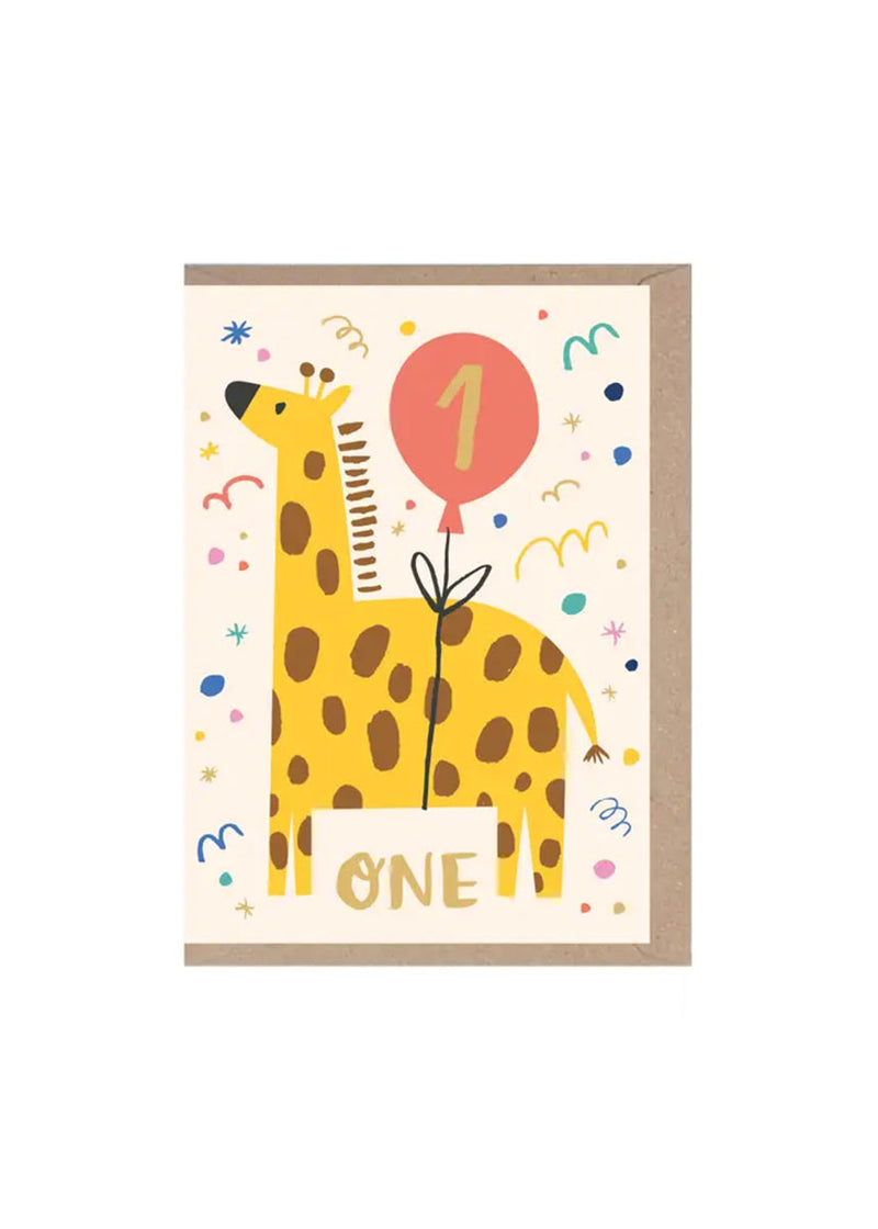 One Giraffe Birthday Card