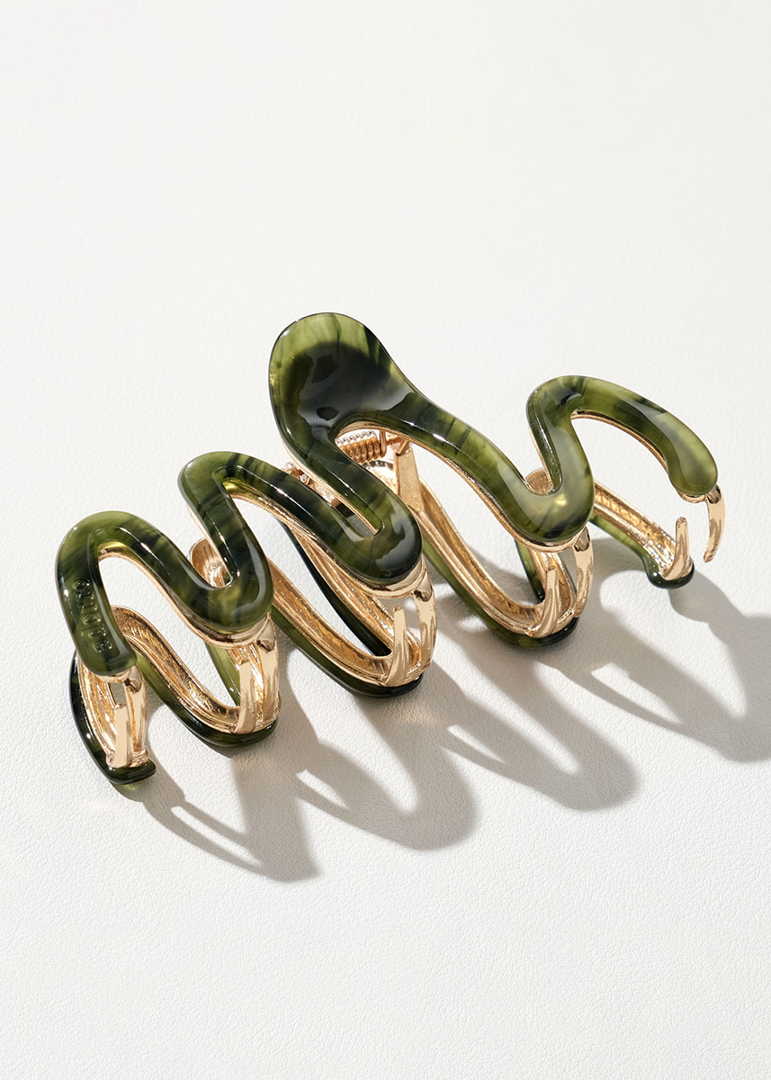 Vintage Metal Willow Squiggle Claw Clip