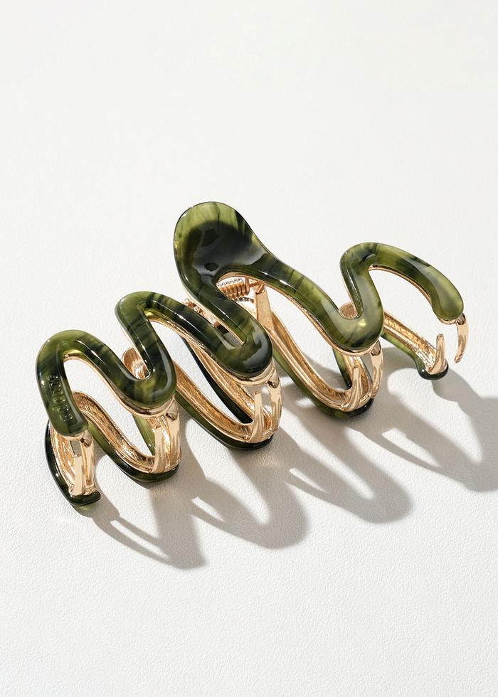 Vintage Metal Willow Squiggle Claw Clip