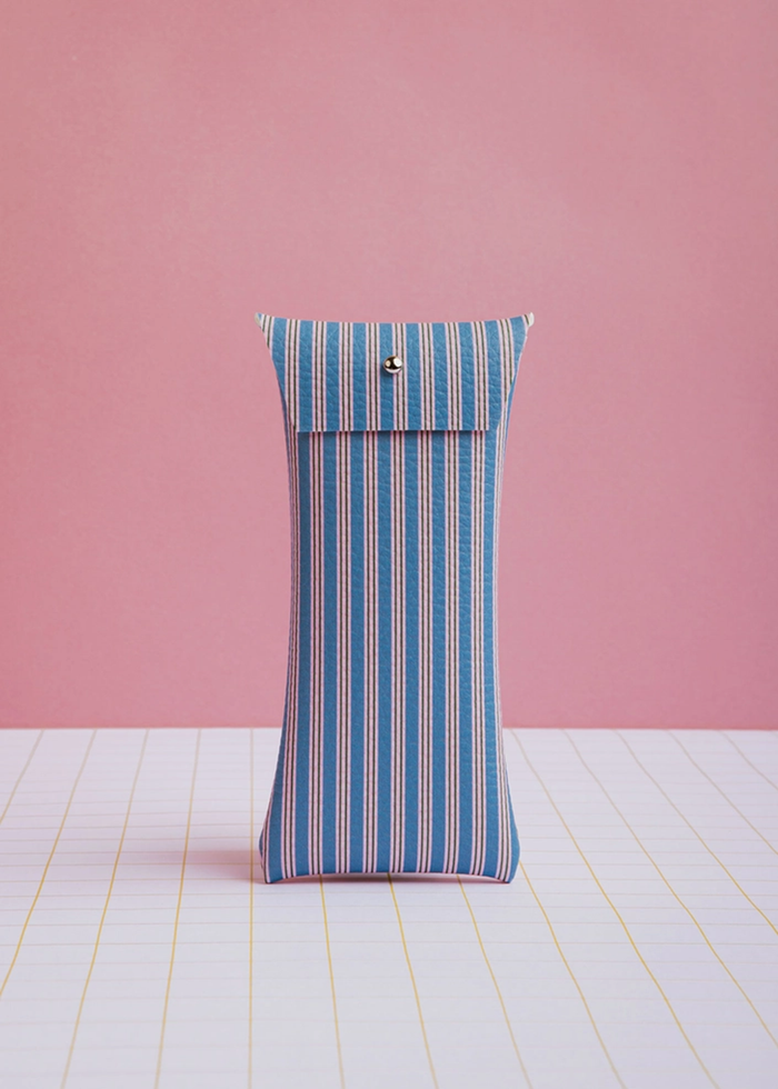 Blue And Pink Stripes Glasses Case