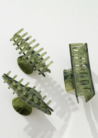 Jade Green Large Claw Clips