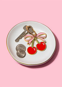 Cherries Enamel Keychain
