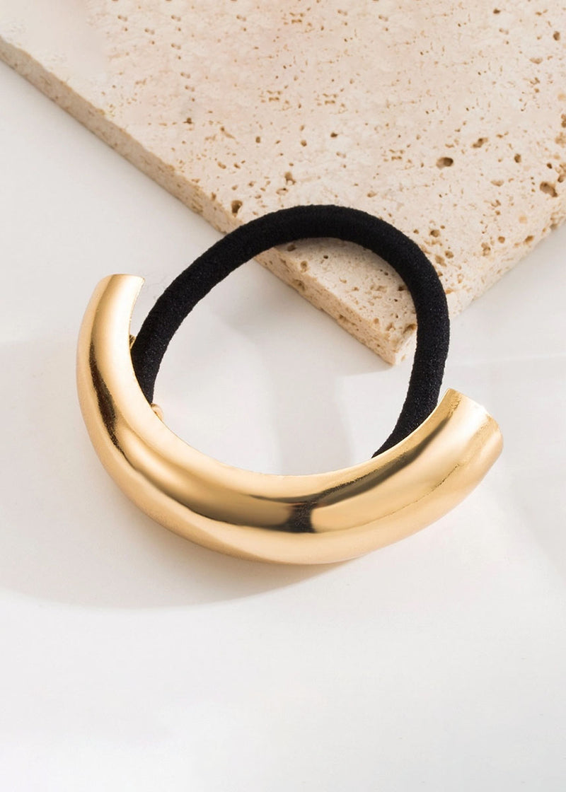 Minimalist Metal Hair Cuff Tie - Gold
