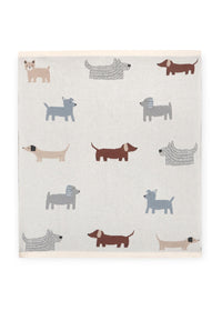 Organic Jacquard Sweater Knit Baby Blanket - Buddy Dog