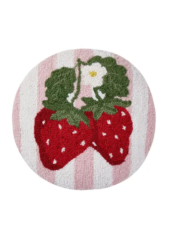Stripe Strawberries Hook Pillow
