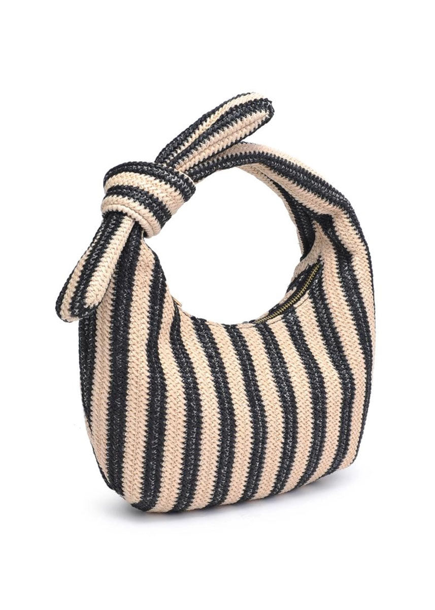 Penny Clutch - Black & Natural