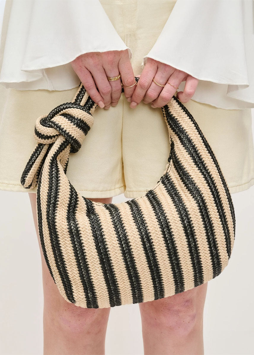 Penny Clutch - Black & Natural