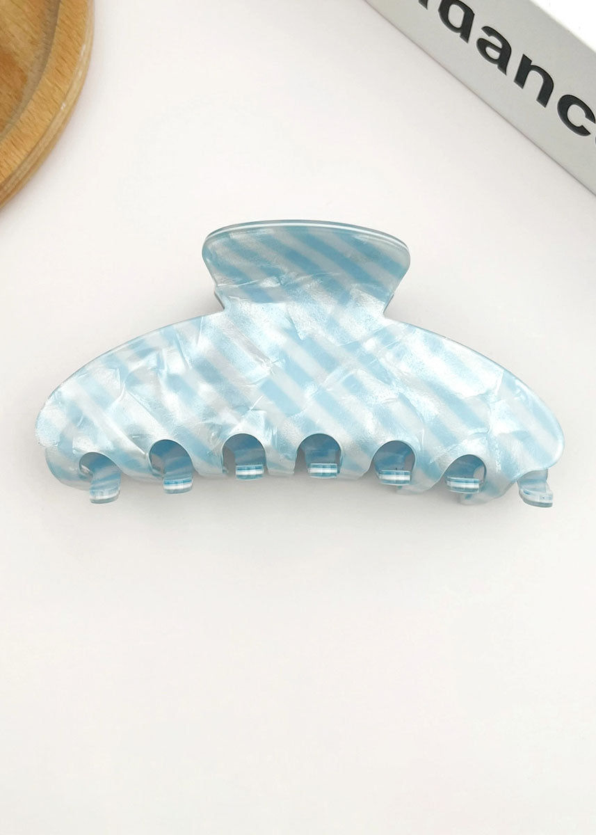 Classic Striped Hair Claw Clip - Blue