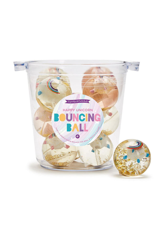 Glitter Unicorn & Rainbow LED Bouncy Ball