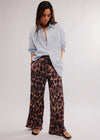 All Out Satin Leopard Pant - Coffee Combo