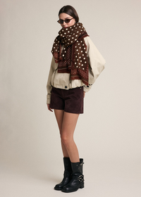 Charleen Suede High-Rise Shorts - Rum
