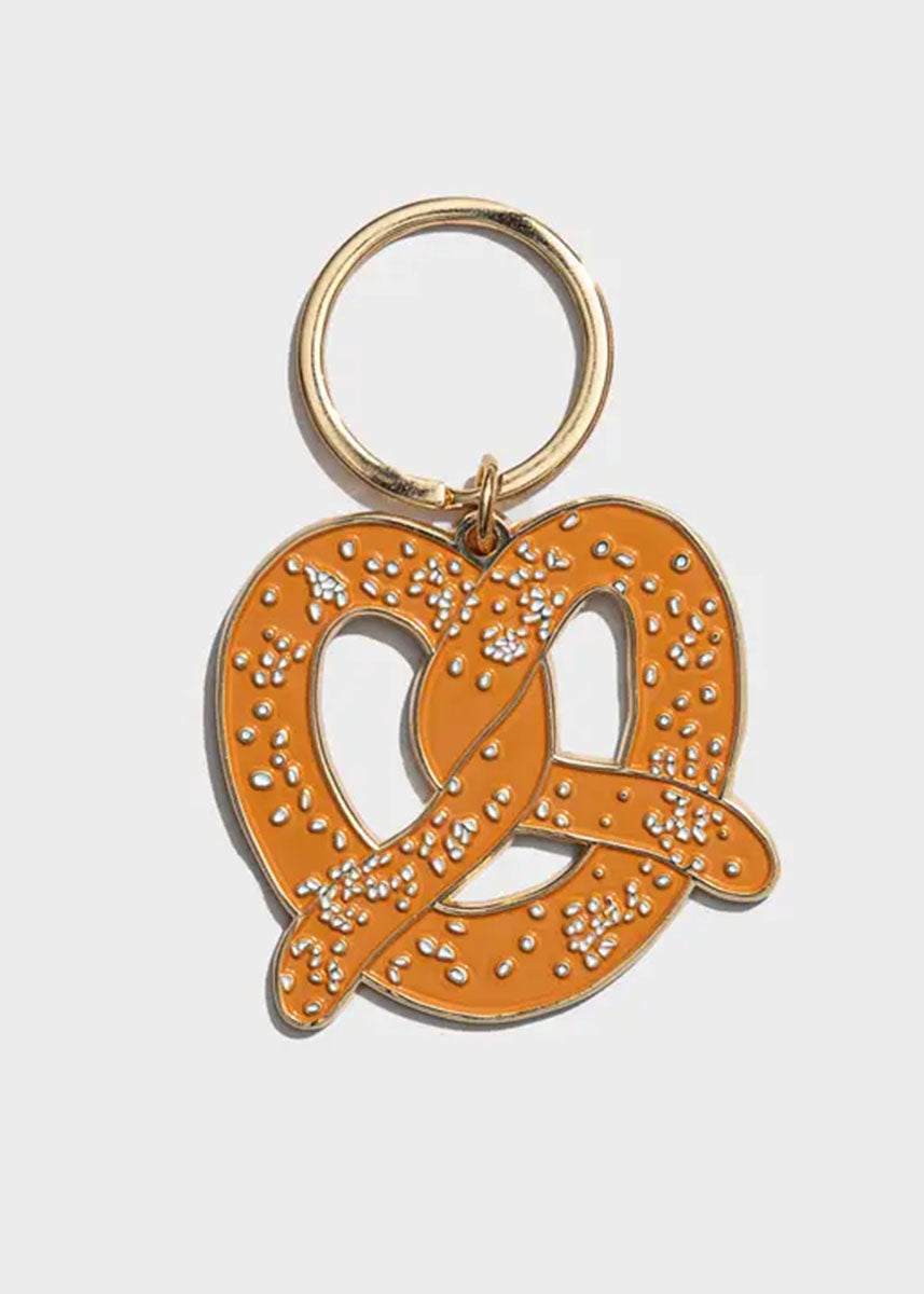 Soft Pretzel Enamel Keychain