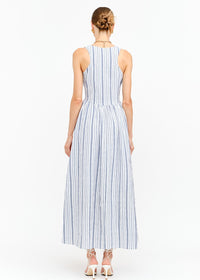 Oliver Seersucker Maxi Dress - Blue