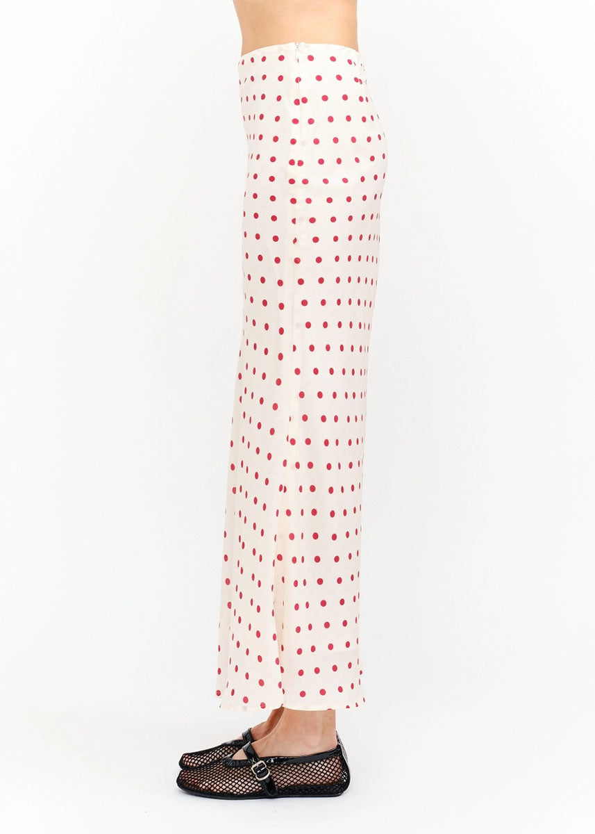 Kalila Polka Dot Maxi Skirt - Cream