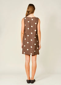 Annie Polka Dot Mini Dress - Mocha