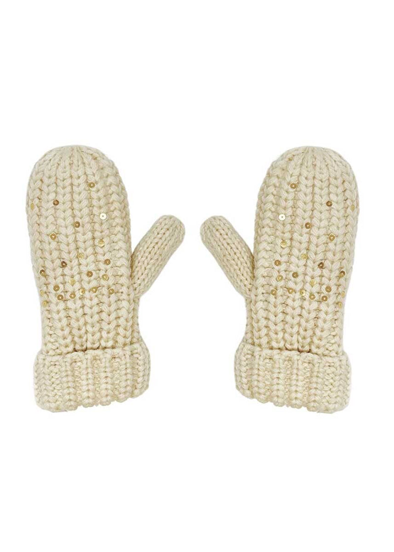 Shimmer Sequin Knitted Mittens