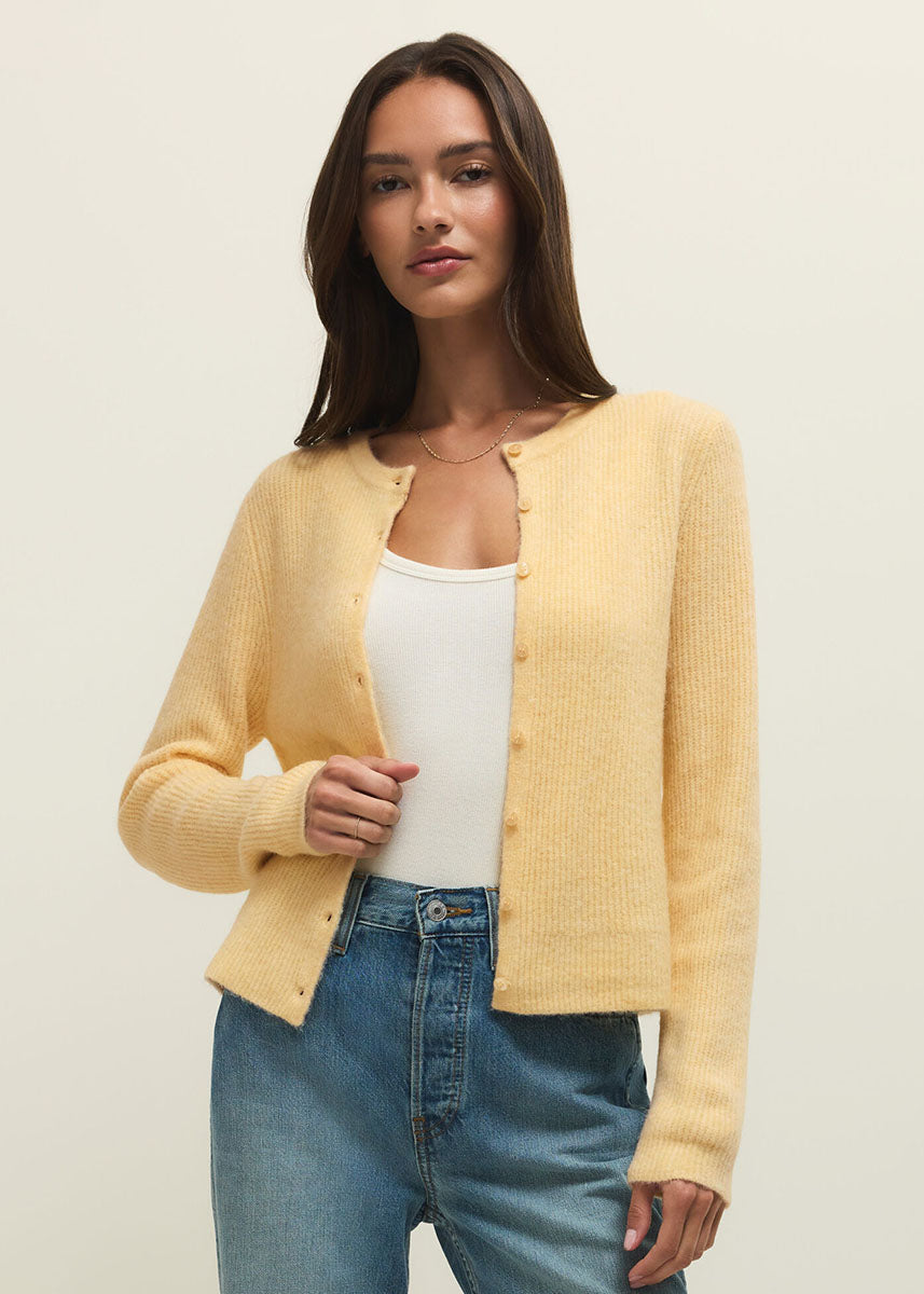 Medina Rib Cardigan - Custard