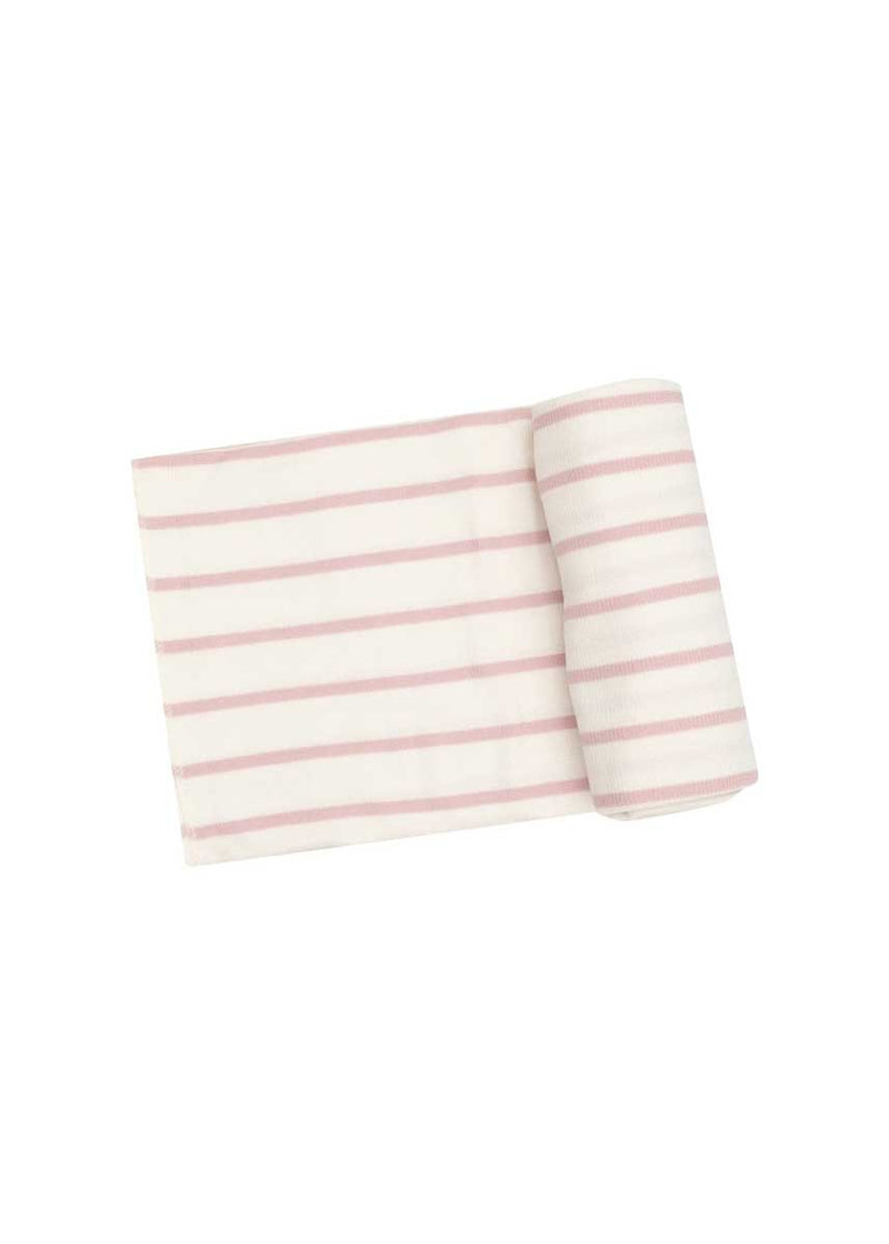 Modal Rib Swaddle Blanket - Silver Pink & Sugar Swizzle