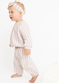 Stripe Sweatsuit Set - Blush