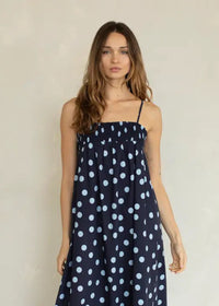 Ari Dot Maxi Dress - Midnight
