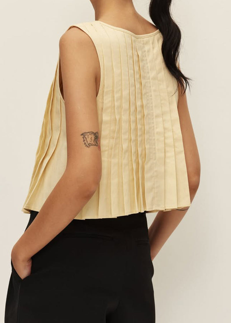 Kali Linen Top - Yellow