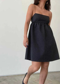 Susie Lace Up Mini Dress - Black